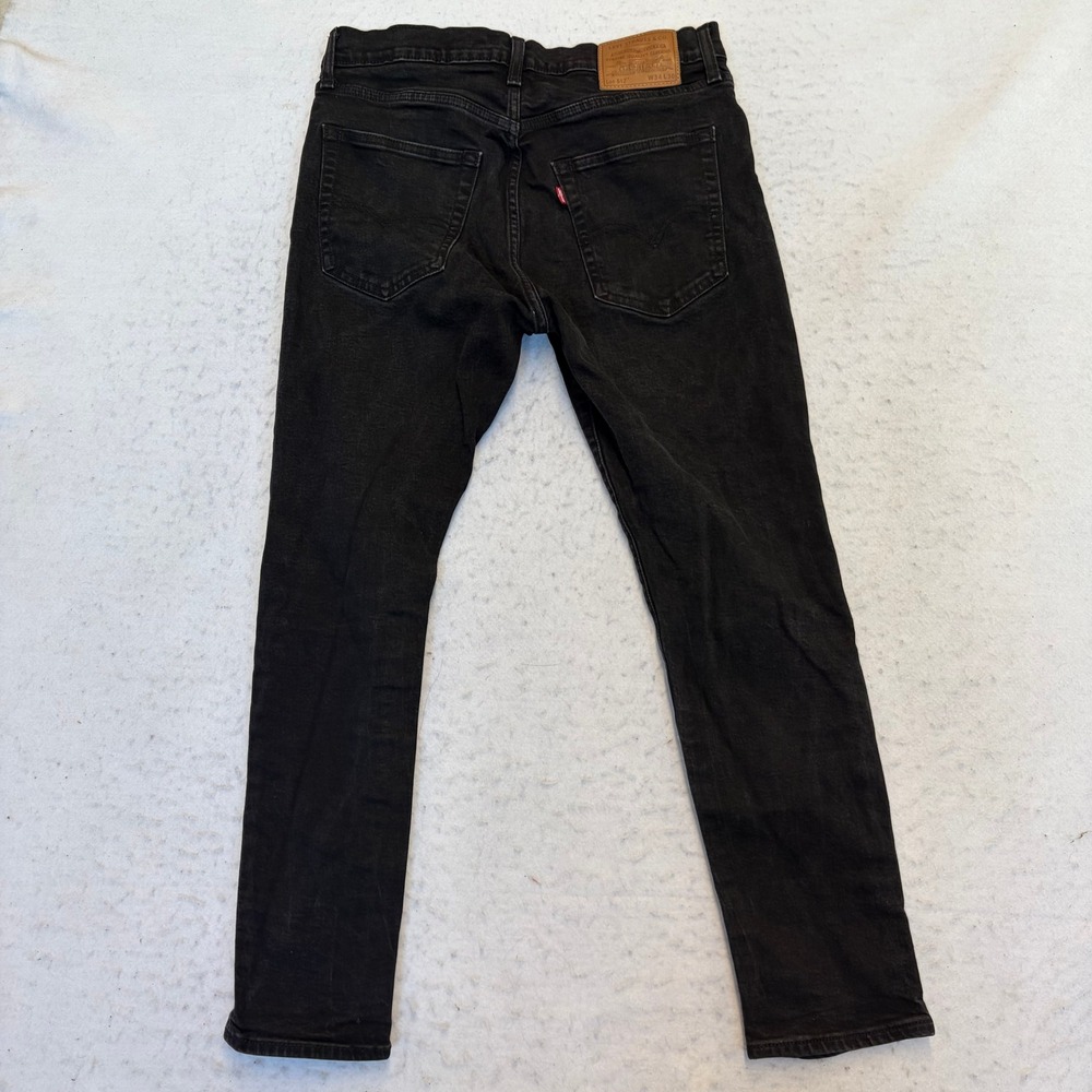 Levi's 512 Slim Taper Jeans Mens 34x30 Black Premium Stretch Denim